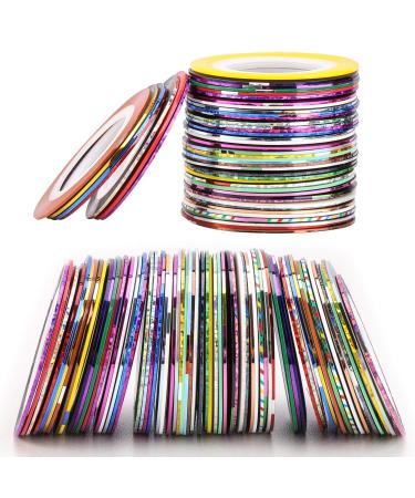120 Rolls Nail Striping Tape Line Nail Art Decoration Sticker for DIY Nail Tip (40 Colors)