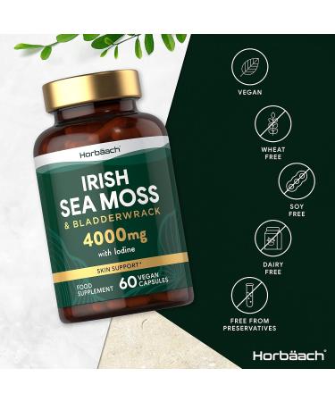 Irish Sea Moss and Bladderwrack Capsules 4000mg | 60 Capsules | Iodine Complex by Horbaach - Buy Online on GoSupps.com