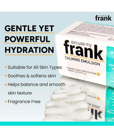Excuse My Frank Calming Emulsion Lightweight Korean Face Moisturizer for Dry Skin Hydrating & Soothing Korean Moisturizer Vegan & Cruelty-Free Fragrance-Free (1 Pack) - Buy Online on GoSupps.com