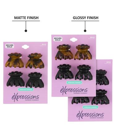 Expressions 12pc Medium Octopus Jaw Clip Set in Tortoise & Black - Professional Quality Hair Claw Clips Variety Pack for Everyday Styling - Women's Hair Accessories - Buy Online on GoSupps.com