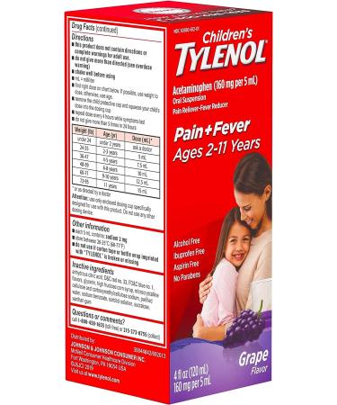 Tylenol Children's Pain + Fever Relief Cold Medicine - Grape Flavor | 4 fl. oz - Buy Online on GoSupps.com