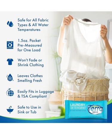 Travel Laundry & Dish Soap Set | Terra Breeze 1-Shoppe All-in-One Kit for AirBnB & Rentals | 180 Premeasured Packets for Easy Cleaning - Buy Online on GoSupps.com