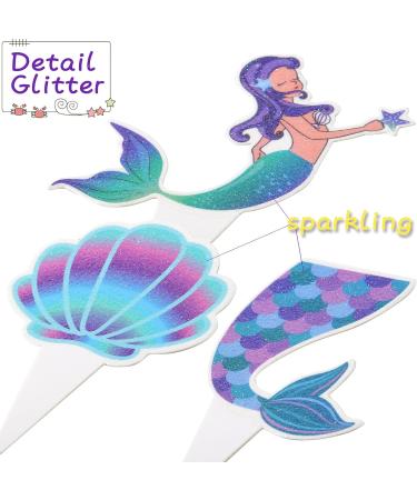 Mermaid Party Decoration Mermaid Cupcake Toppers Wrappers for Under the Sea Party supplies - Buy Online on GoSupps.com