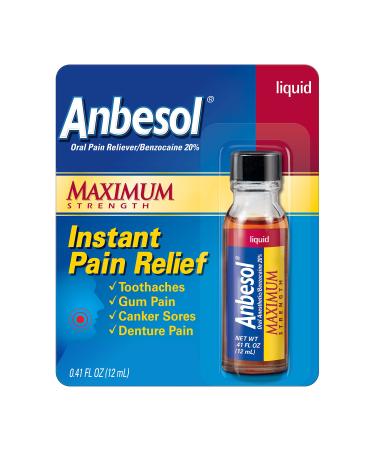 Anbesol Maximum Strength Oral Anesthetic Liquid - 0.41 fl oz - Buy Online on GoSupps.com