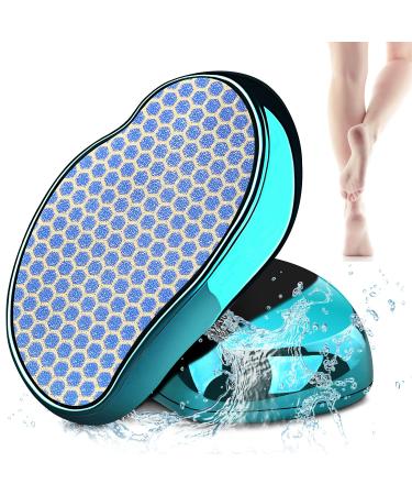 Puikos nano glass corneal remover upgrade 2in1 wet & dry cornea plane cornea removal for foot & hand safe effective corneal file aids for footfish for home foot care (blue)