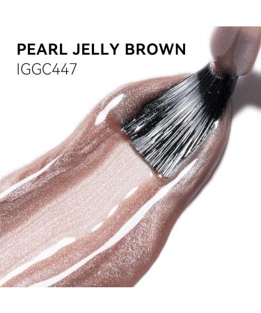 MEGIOR Pearl Jelly Brown Gel Nail Polish 15ML Shimmer Gel Polish 1PC White Glitter Nail Polish Gel Soak Off UV Gel Polish Translucent Color Neutral Gel Polish for Nail Art Manicure DIY at Home - Buy Online on GoSupps.com
