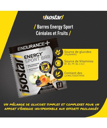 Isostar Endurance+ energy bars Sport Cereal & Fruits - Energy bars - 3 x 40 g - Buy Online on GoSupps.com