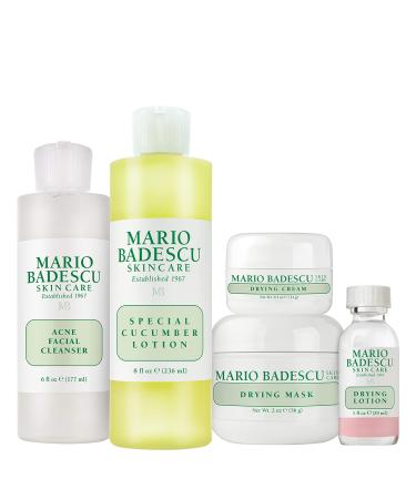 Mario Badescu Acne Starter/Control/Repair Skin Care Kit for All Types of Breakouts | Facial Set Ideal for Combination or Oily Face for Healthy Clear Complexion Acne Control Kit