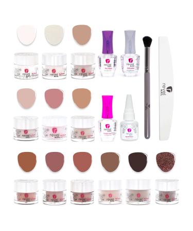 Revel Nail Starter Dip Powder Kit - 12 Color Dip Powder Nail Kit  Manicure Set with Dip Nail Powder and Dip Powder Liquid Set 9-5 Neutrals - Buy Online on GoSupps.com