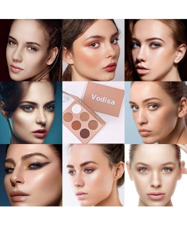 Vodisa Contour Palette - Professional Matte Highlighting Bronzer Powder Kit for Long-Wear and Lightweight Blend with Mirror - Highly Pigmented Makeup Pallet - Buy Online on GoSupps.com