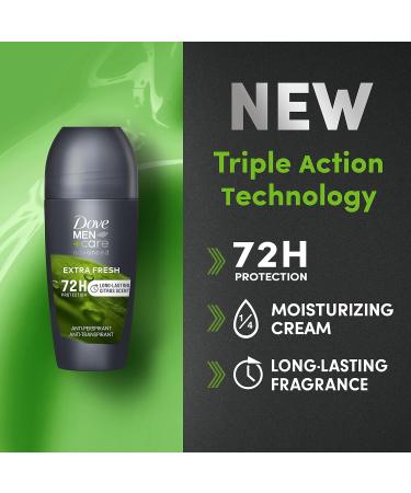 Dove Advanced Extra Fresh Antiperspirant Deodorant Roll On deodorant for men with Triple Action Technology for 72h sweat & odour protection 50 ml Citrus 50 ml (Pack of 1) - Buy Online on GoSupps.com