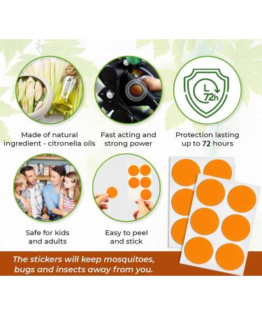 150-Pack Citronella Mosquito Repellent Stickers + 2-Pack Bracelet Wristbands | Protection for Kids & Adults - Buy Online on GoSupps.com