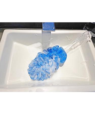 Long Handle Loofah Back Scrubber | Bath Body Brush with Soft Nylon Mesh | Exfoliating Shower Scrub for Elderly | Men Women | 2-Pack (Blue and Green) - Buy Online on GoSupps.com