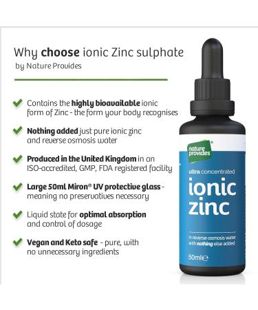 Ionic Zinc Sulphate Liquid 50ml - Immune & Fertility Support | Vegan Raw Zinc | Made in UK - Buy Online on GoSupps.com