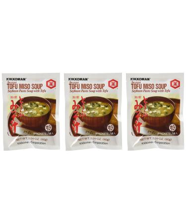 Kikkoman Instant Tofu Miso Soup (Soybean Paste Soup with Tofu) -(9 Pockets in 3 Packs) (3.15 Oz) miso 1.05 Ounce (Pack of 3)