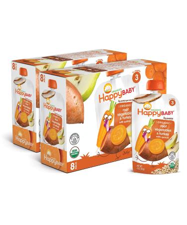 Happy Family Organics Organic Baby Food - Hearty Root Vegetables & Turkey with Quinoa Stage 3 (4 oz) - Buy Online on GoSupps.com