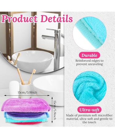 Reusable Makeup Remover Cloths - Soft Microfiber Face Cleansing Towels for Sensitive Skin | Fast Drying Washcloths | Perfect for Daily Use & Travel (Pack of 6 6 Colors - Buy Online on GoSupps.com