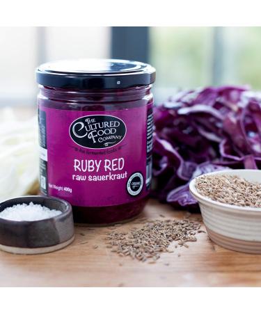 Ruby Red Sauerkraut 1kg Jar - Raw & Unpasteurised - Traditionally Fermented - by The Cultured Food Company - Buy Online on GoSupps.com