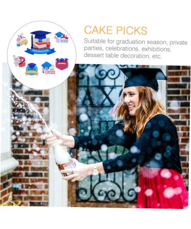 CHILDWEET 7pcs Graduation Season Card Paper Cups Decor Congrats Food Toothpick 2022 Dessert Picks Graduation Cupcake Topper Party Supplies Cake Picks Cake Insert Topper Acrylic Cake Supplies - Buy Online on GoSupps.com