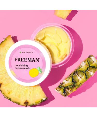 FREEMAN Nourishing Pineapple & Hyaluronic Acid Cream Facial Mask - Hydrating & Moisturizing 2 fl.oz. Jar (2 Pack) - Buy Online on GoSupps.com