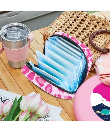 Portable Women's Binding-Up Bags | Menstrual Cup & Tampon Bags for Teens | Pink Leopard Pattern - Buy Online on GoSupps.com