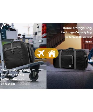 Foldable Duffle Bag 36 inches (120 Liter) - Lightweight Duffel for Travel & Sports - WANDF Black - Buy Online on GoSupps.com