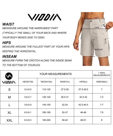 Viodia Women's 7 Hiking Cargo Shorts - Quick Dry & Lightweight - Large Black - Buy Online on GoSupps.com