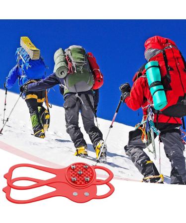 2 Pairs Red Non Slip Ice Cleats for Men and Women - Snow Traction Cleats Crampons for Walking and Running on Snow and Ice - Buy Online on GoSupps.com