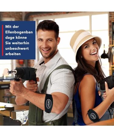 Tennis Elbow Support Strap - Adjustable Brace for Men and Women with Doctor Written Handbook - Ideal for Tennis, Golf, Weightlifting, Fitness - Black - Buy Online on GoSupps.com