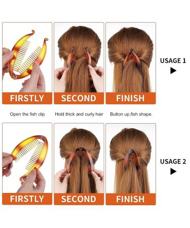 Sibba 12 Pieces Banana Hair Clips for Women Girls - Large Vintage Combs for Thick Curly Hair - Fishtail Clip Ponytail Holder - 12PCS - Buy Online on GoSupps.com