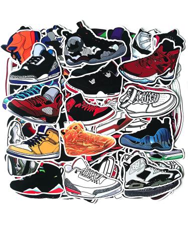 100 Pcs Basketball Shoe Stickers for Water Bottle Hydroflask Skateboard Bike Computer Car, Waterproof Decal for Kids Boy Teens (Basketball Shoe Stickers-100 Pieces) 100pcs Basketball Shoes Stickers