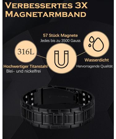 Buy Jeracol Men's Titanium Steel Magnetic Bracelet - 3500 Gauss Healing Bracelet with Adjustable Fit & Gift Box - Buy Online on GoSupps.com