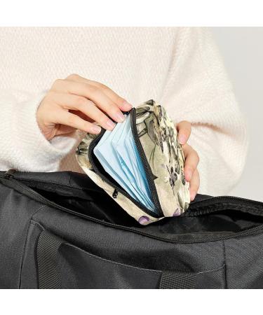 MUOOUM Menstrual Pad Bag - Zippered Women's Binding Bag for Tampons | Blue Dragonfly Pattern - 4.7x6.6x6.6 in (12x17x17 cm) - International Shipping Available - Buy Online on GoSupps.com