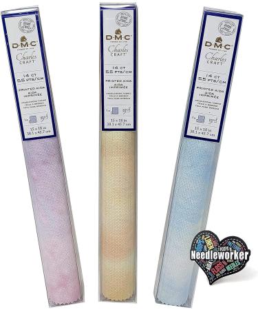 Printed Aida Cloth Bundle - 14 ct - 3 Mottled Colors: Dew, Sunset, Sand - with Needleworker Magnet - Buy Online on GoSupps.com