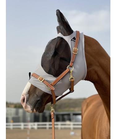 TGW RIDING Horse Fly Mask Super Comfort Horse Fly Mask Elasticity Fly Mask with Ears(L Light Gray) L Light Gray - Buy Online on GoSupps.com