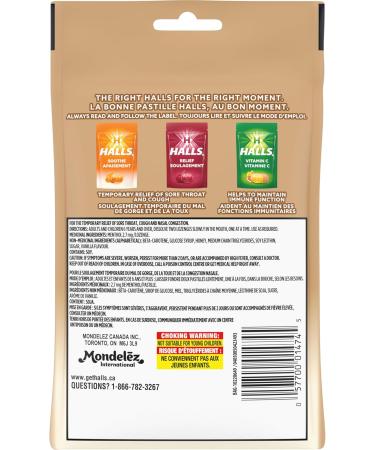 HALLS Honey Vanilla Flavour Cough Drops Throat Lozenges Sore Throat Relief Mentho-Lyptus 30 Lozenges Honey Vanilla 30 Count (Pack of 1) - Buy Online on GoSupps.com