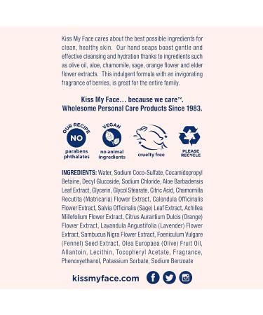 Kiss My Face Moisture Rich Hand Soap - Botanical Blend Lavender Berry Sage & Orange - 11 Fl Oz | International Shipping Available - Buy Online on GoSupps.com