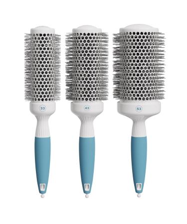 Professional circular bursts for blow-drying hairbrush hairbrush ceramic Ionic thermal brushes hairbrushes for women wet hair brush for style round hair brush bundle 3 Set with travel bag bundle set of 3