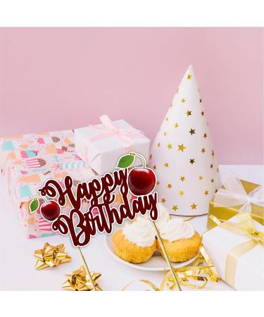 Seyal Cherry Happy Birthday Cake Topper - Buy Online on GoSupps.com