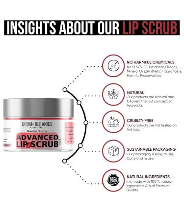 UrbanBotanics Advanced Lip Scrub Balm - Brightening Dark Lips Treatment for Men & Women - 40g Lip Care for Smokers Dry and Chapped Lips - Buy Online on GoSupps.com