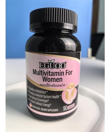 EGUOO Women s Multivitamin 90 Capsules - Vitamin C E Biotin & Folic Acid for Energy Immune Support Brain Heart Eye & Bone Health