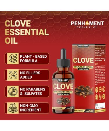 PENHOMENT Organic Clove Essential Oil for Teeth and Gums - Perfect Solution for Toothache, Oral Care, Skin & Hair 1 FL Oz - Buy Online on GoSupps.com