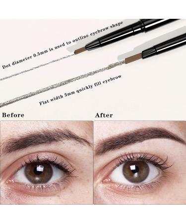 2 Pieces Waterproof Retractable Eyebrow Pencil with Brush - Long Lasting, Sweat-proof, Smudge-Proof Brow Makeup Kit in Brown - Buy Online on GoSupps.com