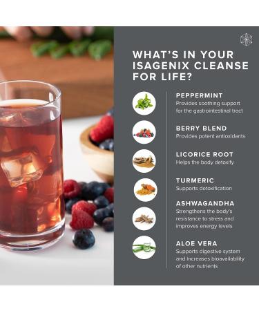 Isagenix Cleanse for Life - Detox Cleanse Drink with Vitamin B12, Niacin & Vitamin B6 - 96g Canister (Natural Rich Berry Flavor) - Buy Online on GoSupps.com