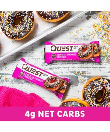 Quest Nutrition Chocolate Sprinkled Doughnut Protein Bars - 12 Count | 2.12 oz Each - Buy Online on GoSupps.com
