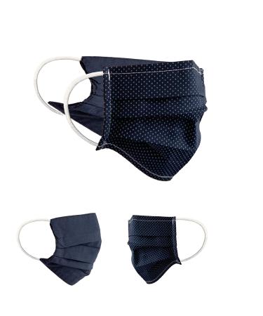 BAF Community Masks 2 via Pack Set Unisex makeshift mask agile mouth protection mask mouth and nose protection turning mask with motif cotton bci washable 1 piece (2-pack) Marine-7