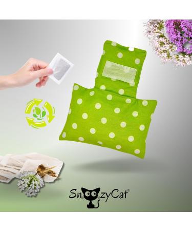 Snoozycat Refillable Valerian Pillow for Cats - 2 Pieces with 4 Organic Cat Valerian Refill Pads | Handmade & Washable Cotton - Buy Online on GoSupps.com