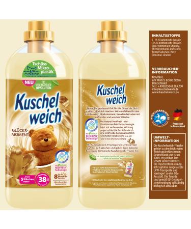 Cuddly Soft Fabric Softener - Dermatologically Tested Eco-Friendly 12 x 1L for 38 Washes | Happiness Moment - Buy Online on GoSupps.com