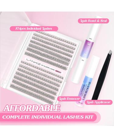 Eyelash Extensions Set 560pcs | LANKIZ 12D C Curl Individual Eyelashes with Glue & Remover | Perfect for Beginners | 9-15mm Mix - Buy Online on GoSupps.com