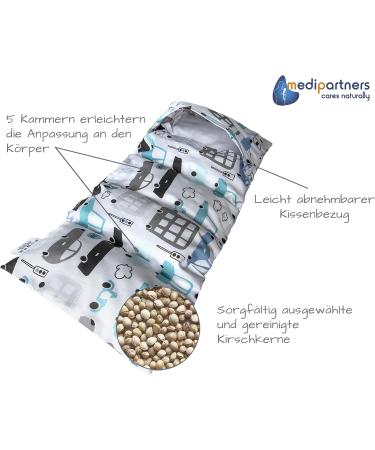 Medi Partners Kirschkernkissen - 60x20cm Eco Large Grain Pillow | 100% Cotton 5 Chambers Removable | Cold & Warm Therapy for Cars - Buy Online on GoSupps.com